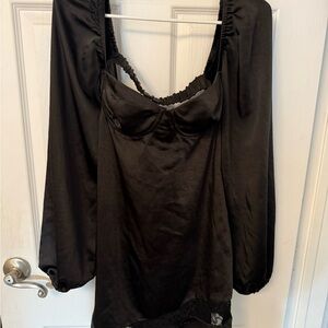 Princess Polly Black Satin Top